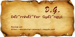 Dörnhöfer Gyöngyi névjegykártya