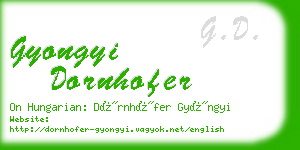 gyongyi dornhofer business card